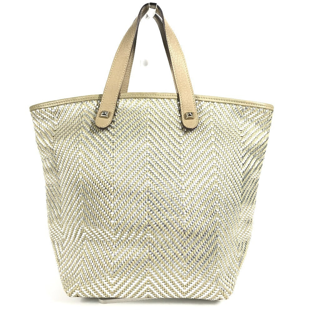HERMES Tote Bag Leather, Polyester beige Handbag Kava Chennai PM Kava Chennai PM
