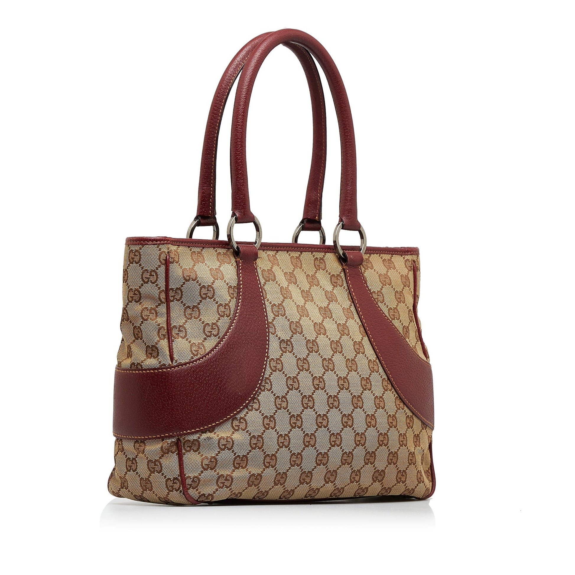 Gucci Tan Leather Canvas Tote Style 1