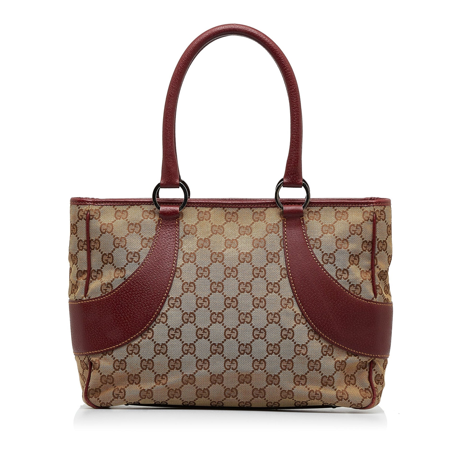 Gucci Tan Leather Canvas Tote Style 1