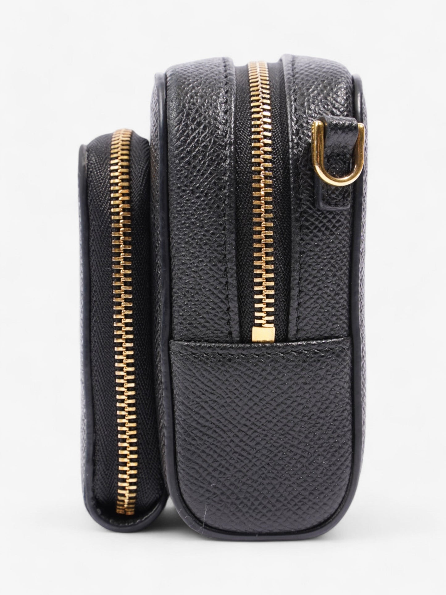 Christian Dior Caro Double Pouch Bag Black Calfskin Leather