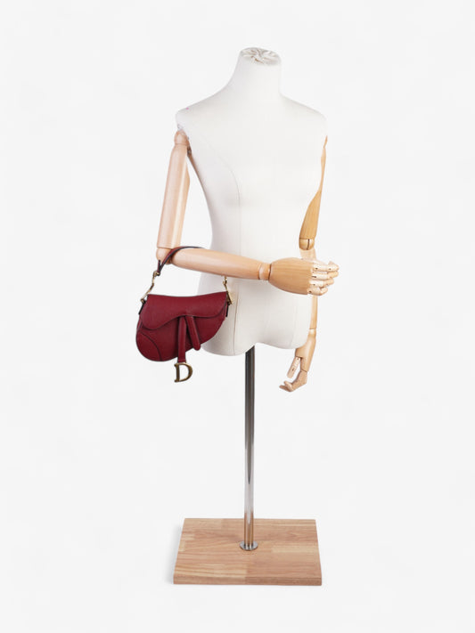 Christian Dior Mini saddle bag Bordeaux Red Calfskin Leather Mini