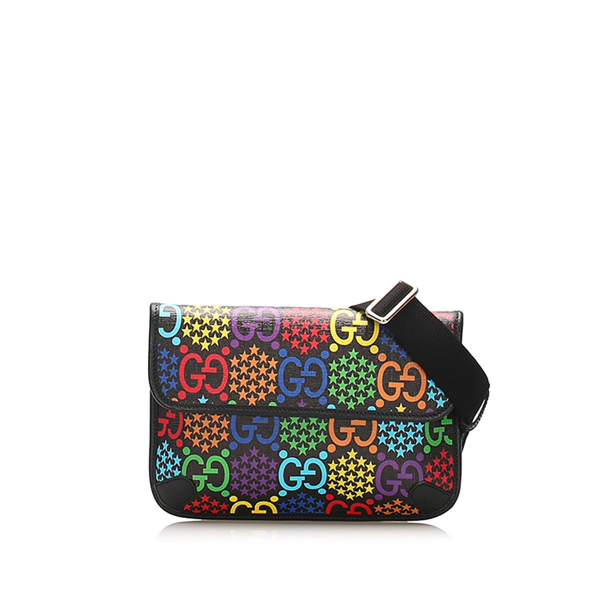 Gucci Nylon Leather Canvas Shoulder Bag