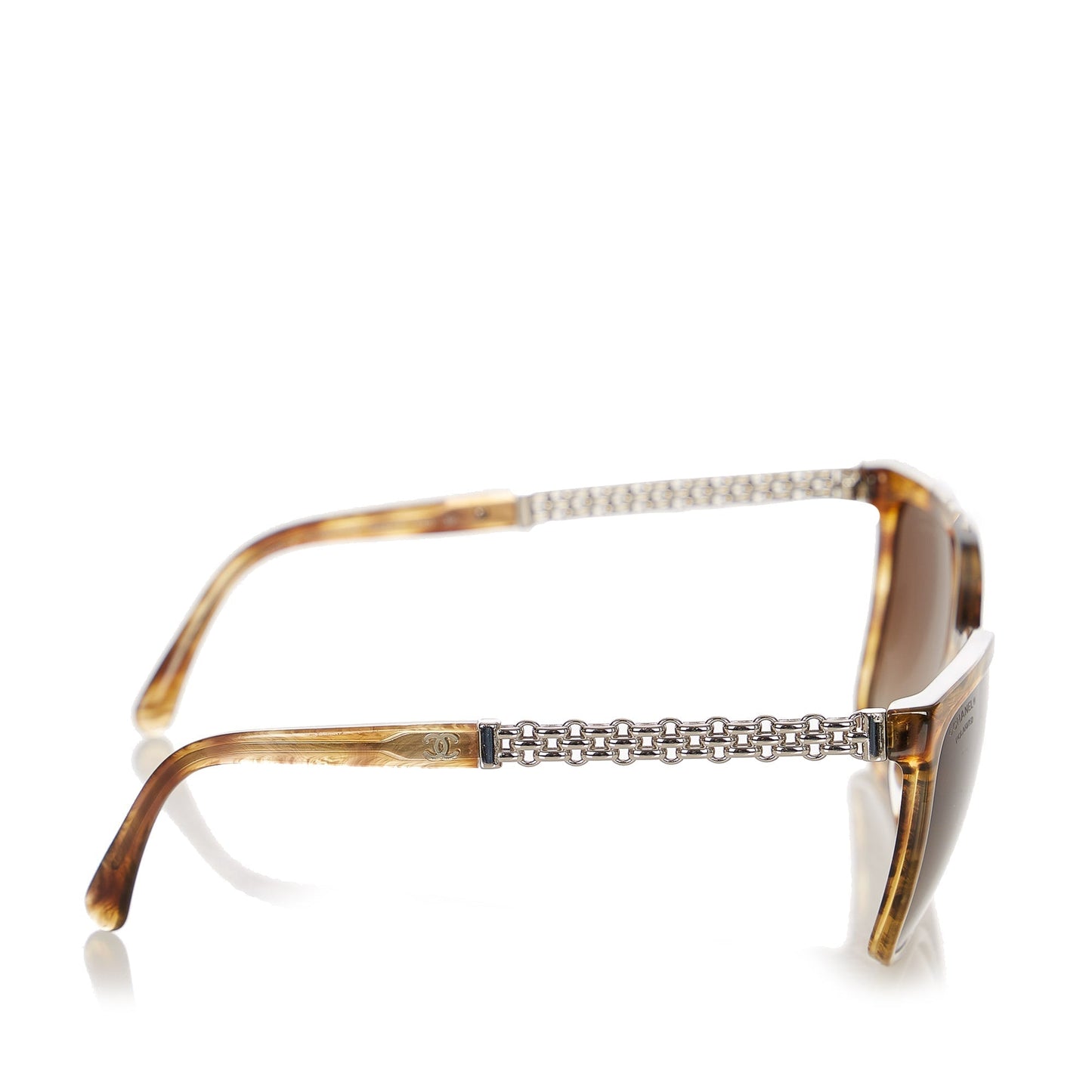 Chanel Round Tinted Sunglasses Brown