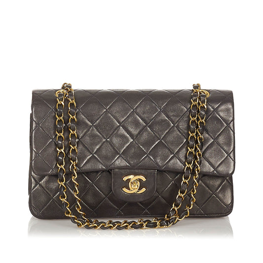 Chanel CC Matelasse Lambskin Flap Bag Black