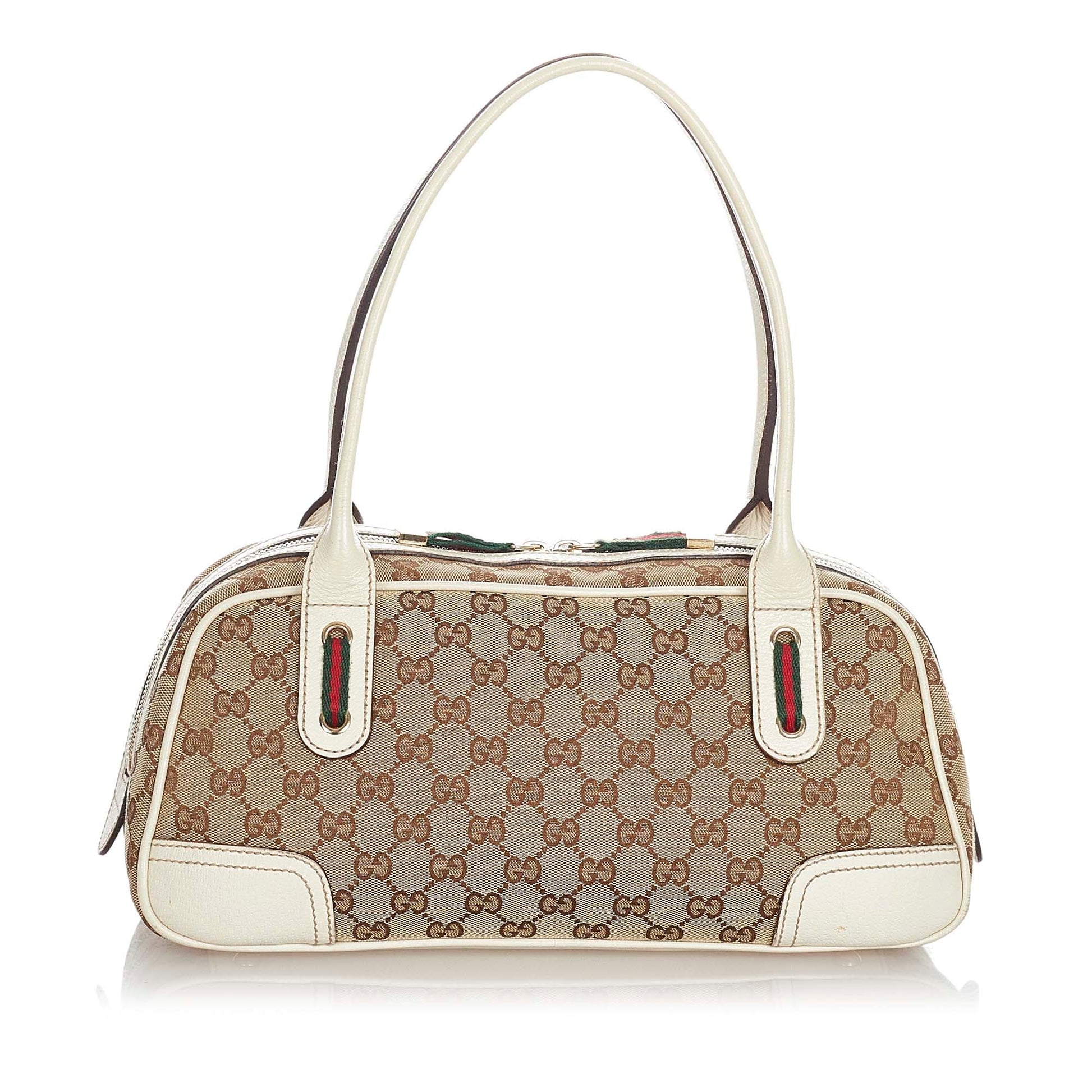 Gucci Leather Canvas Shoulder Bag
