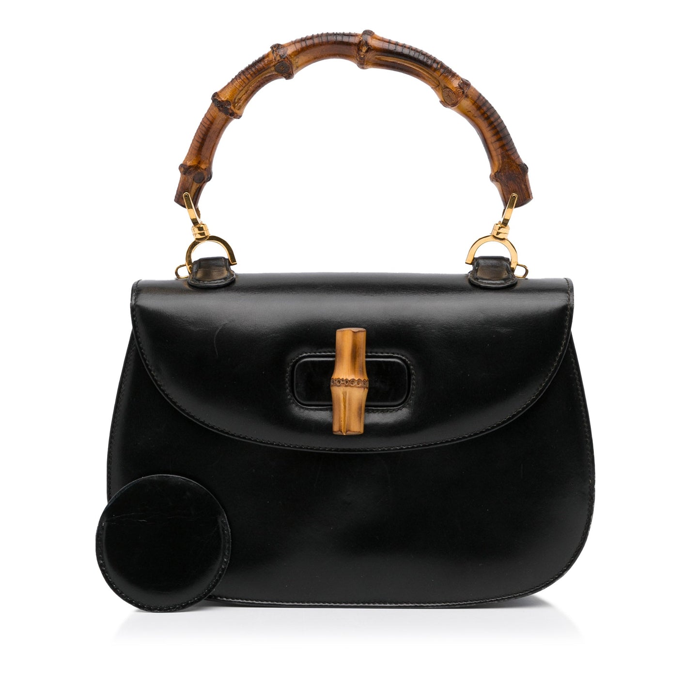 Gucci Bamboo Black Leather Shoulder Bag Style 5