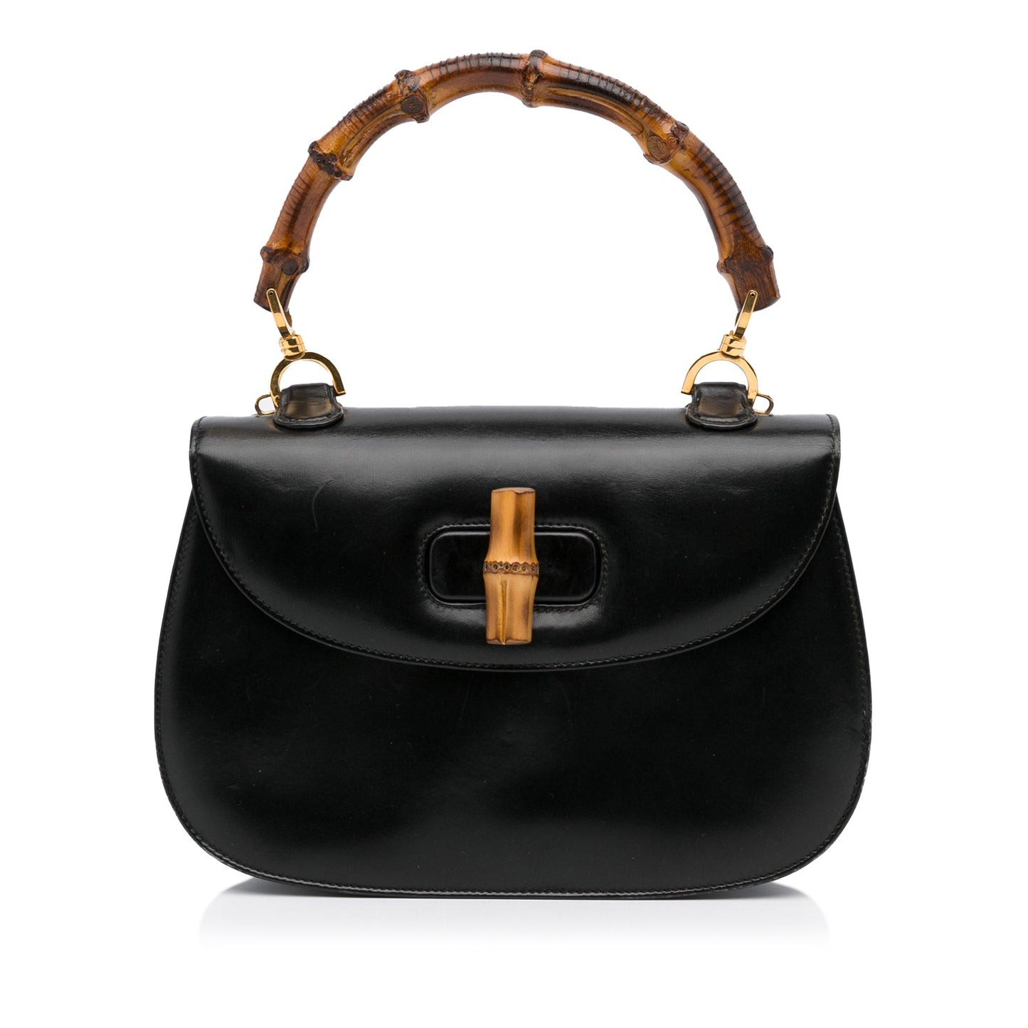 Gucci Bamboo Black Leather Shoulder Bag Style 5