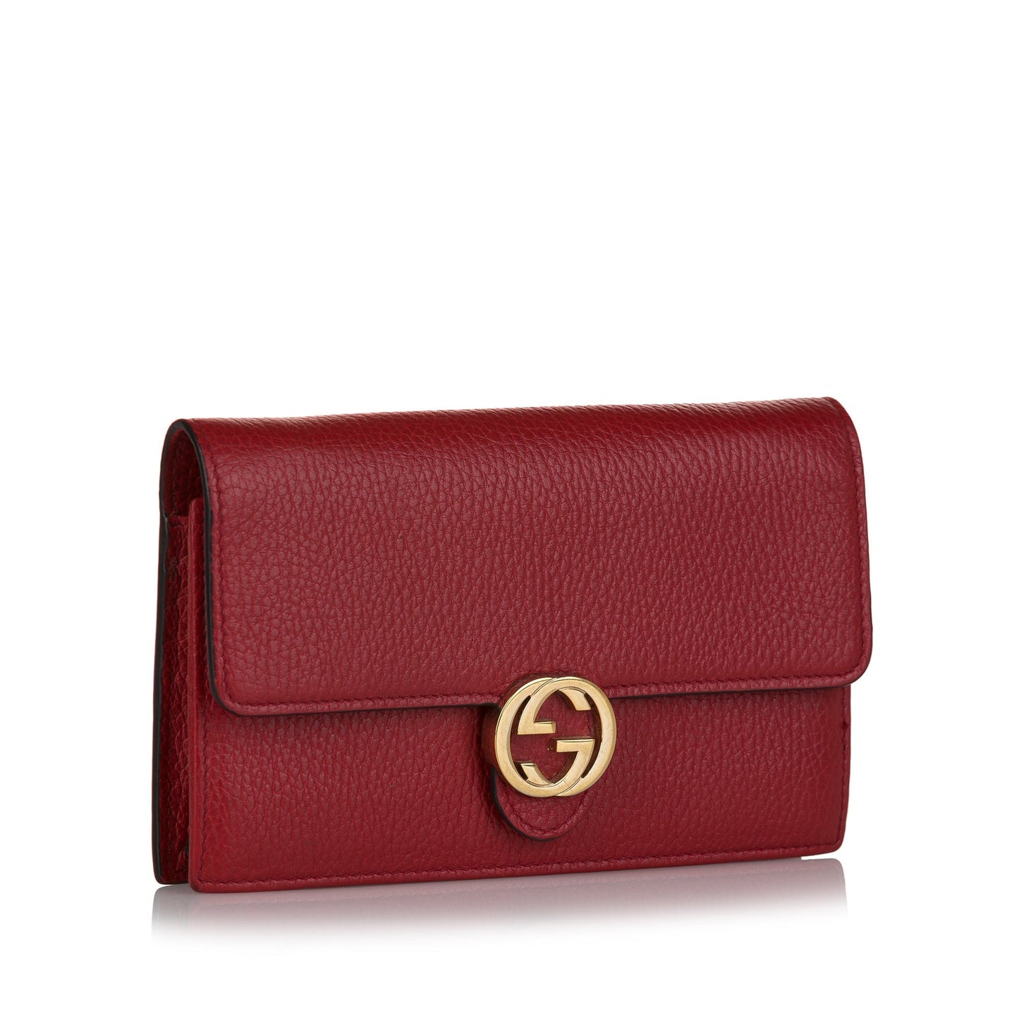 Gucci Interlocking G Red Leather Chain Crossbody Style 1