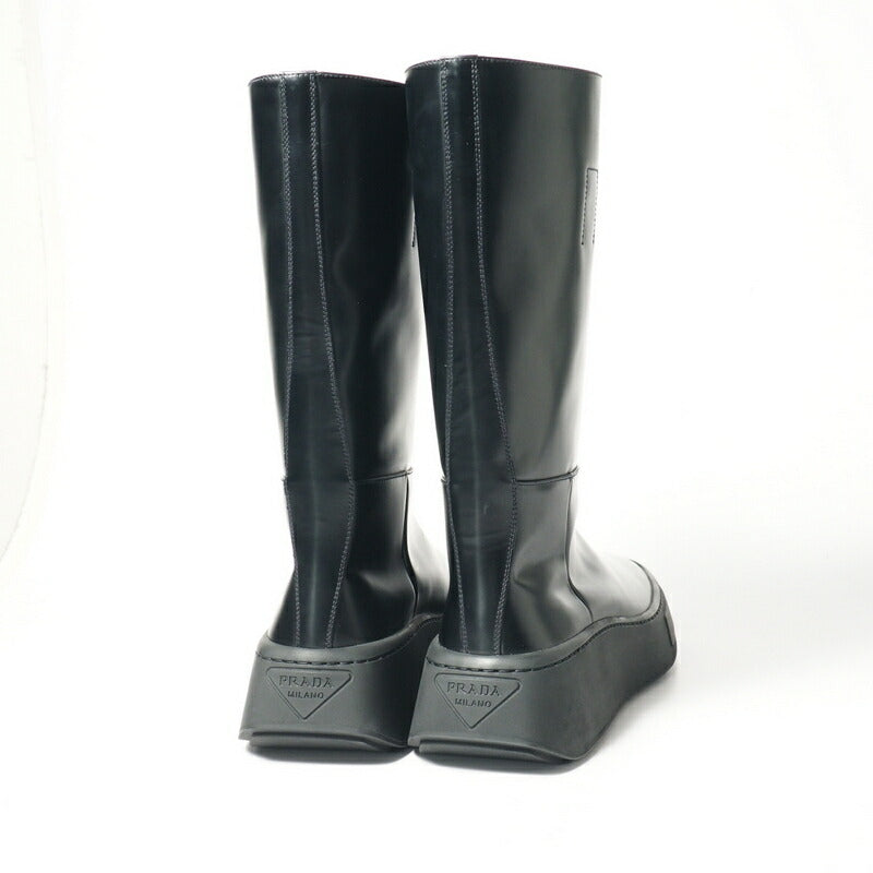 PRADA boots 2WG013 leather black mens 7