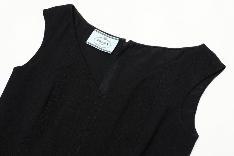 PRADA one piece P32B01 wool black Women 40S