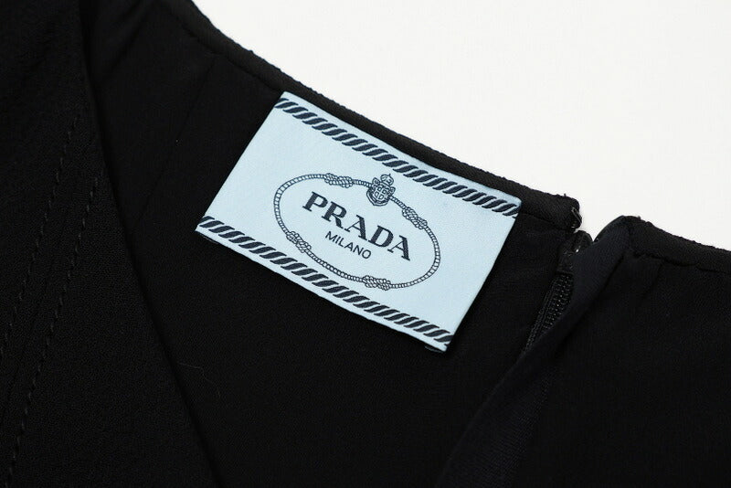 PRADA one piece P32B01 wool black Women 40S