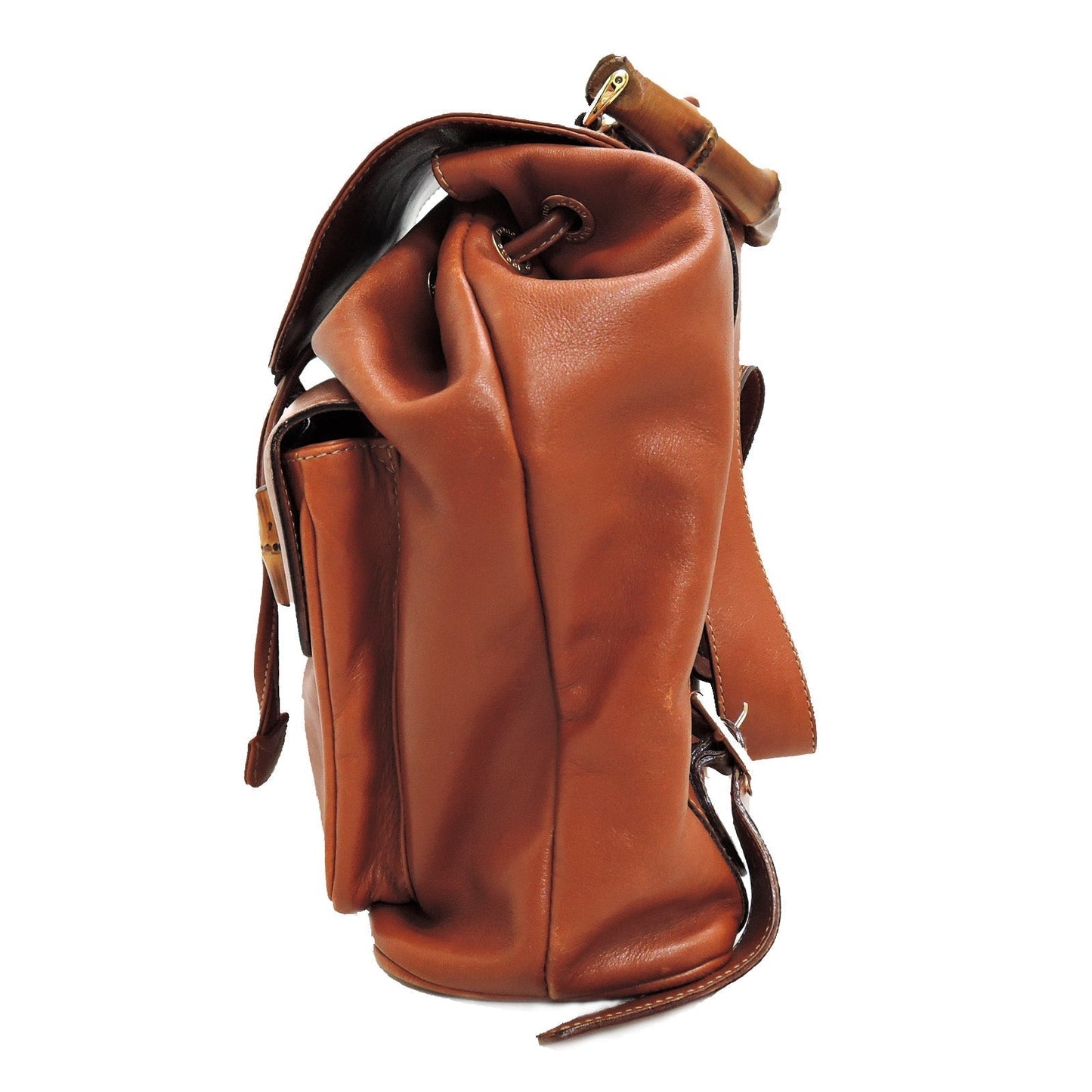 Gucci Bamboo Brown Leather Backpack Style 1