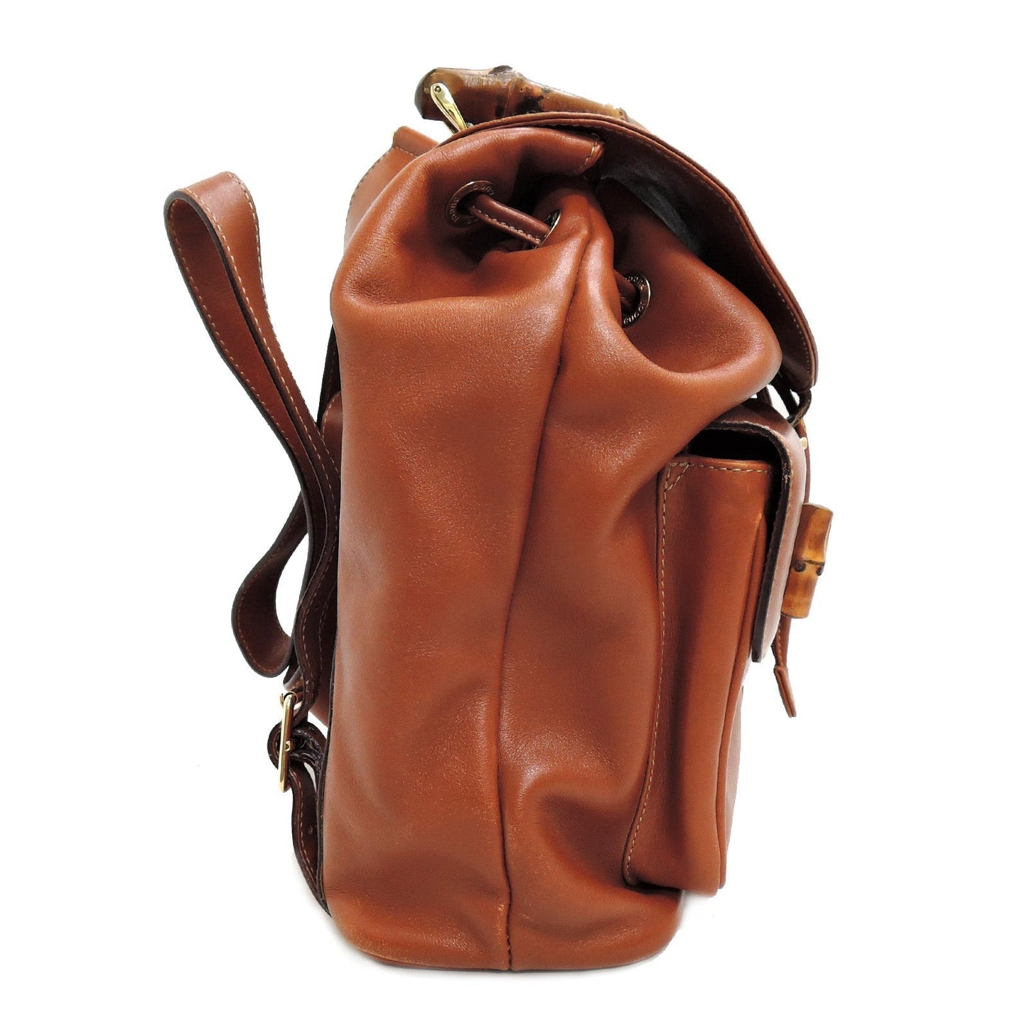 Gucci Bamboo Brown Leather Backpack Style 1