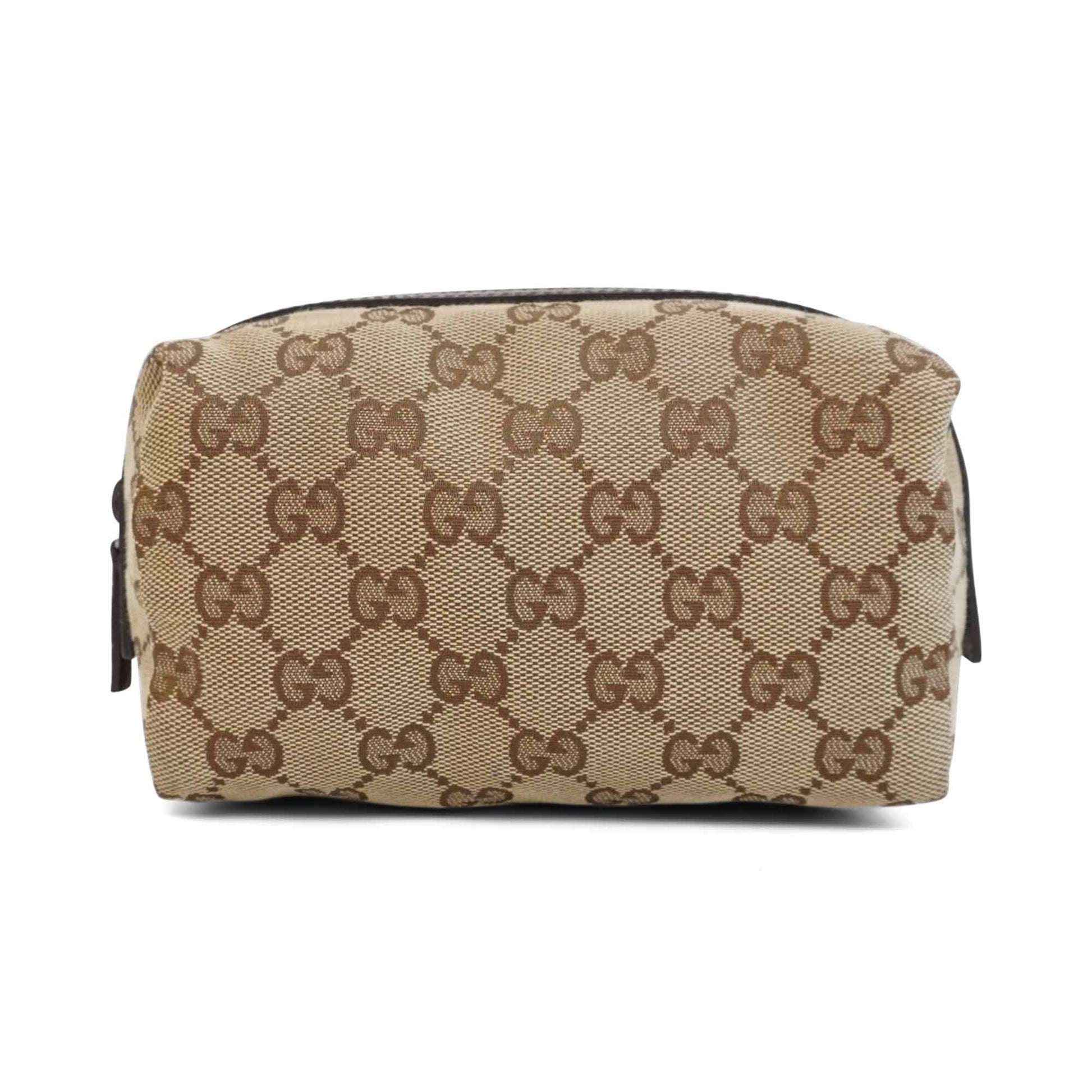 Gucci Monogram Leather Canvas Clutch