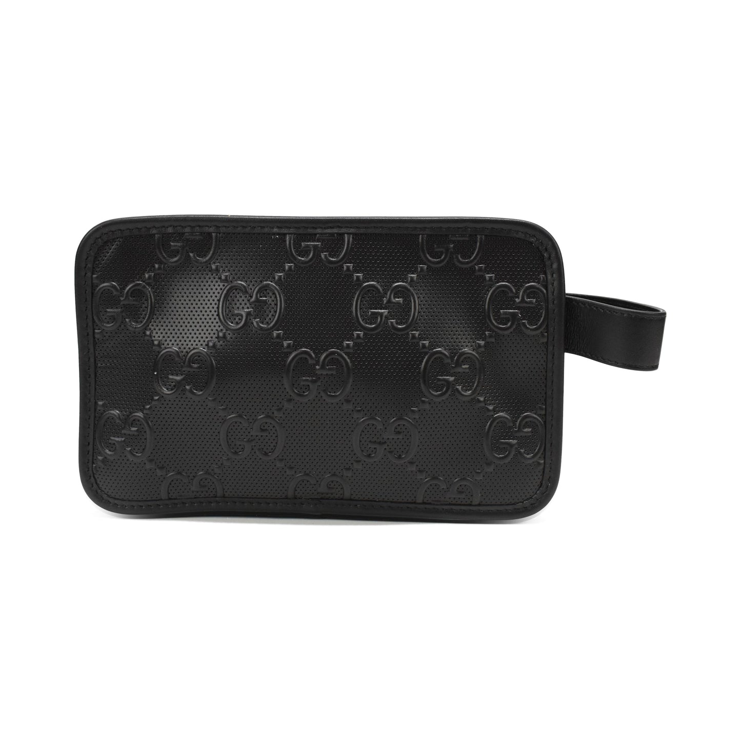 Gucci Monogram Leather Canvas Clutch