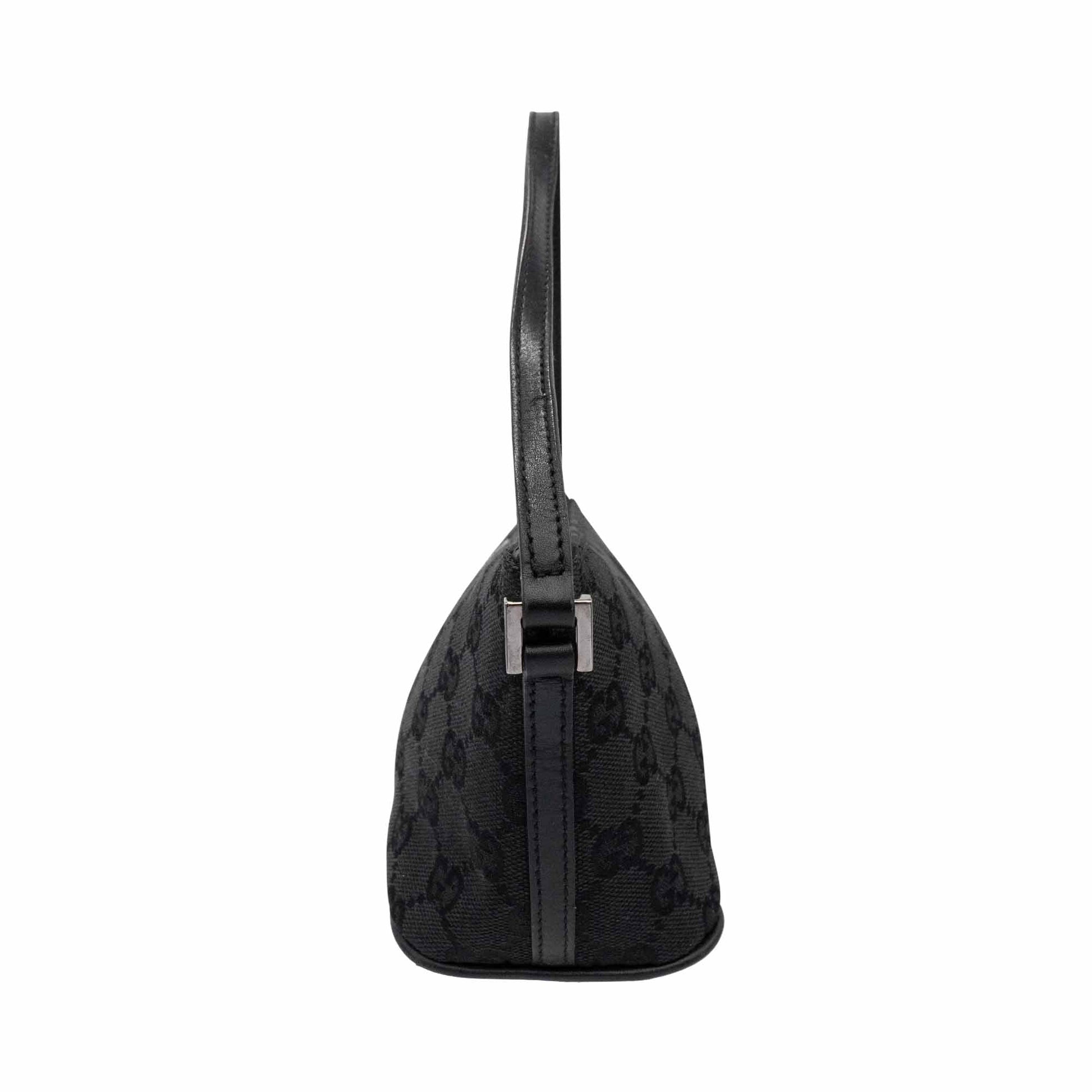 Gucci Monogram Pochette Leather Canvas Shoulder Bag