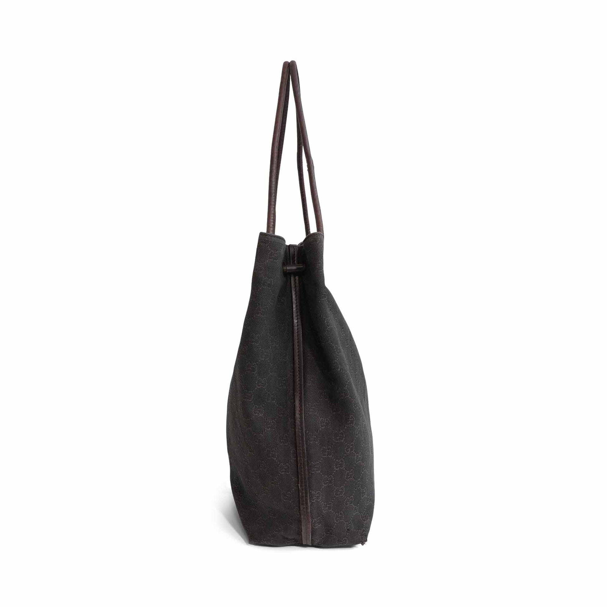 Gucci Monogram Leather Canvas Tote