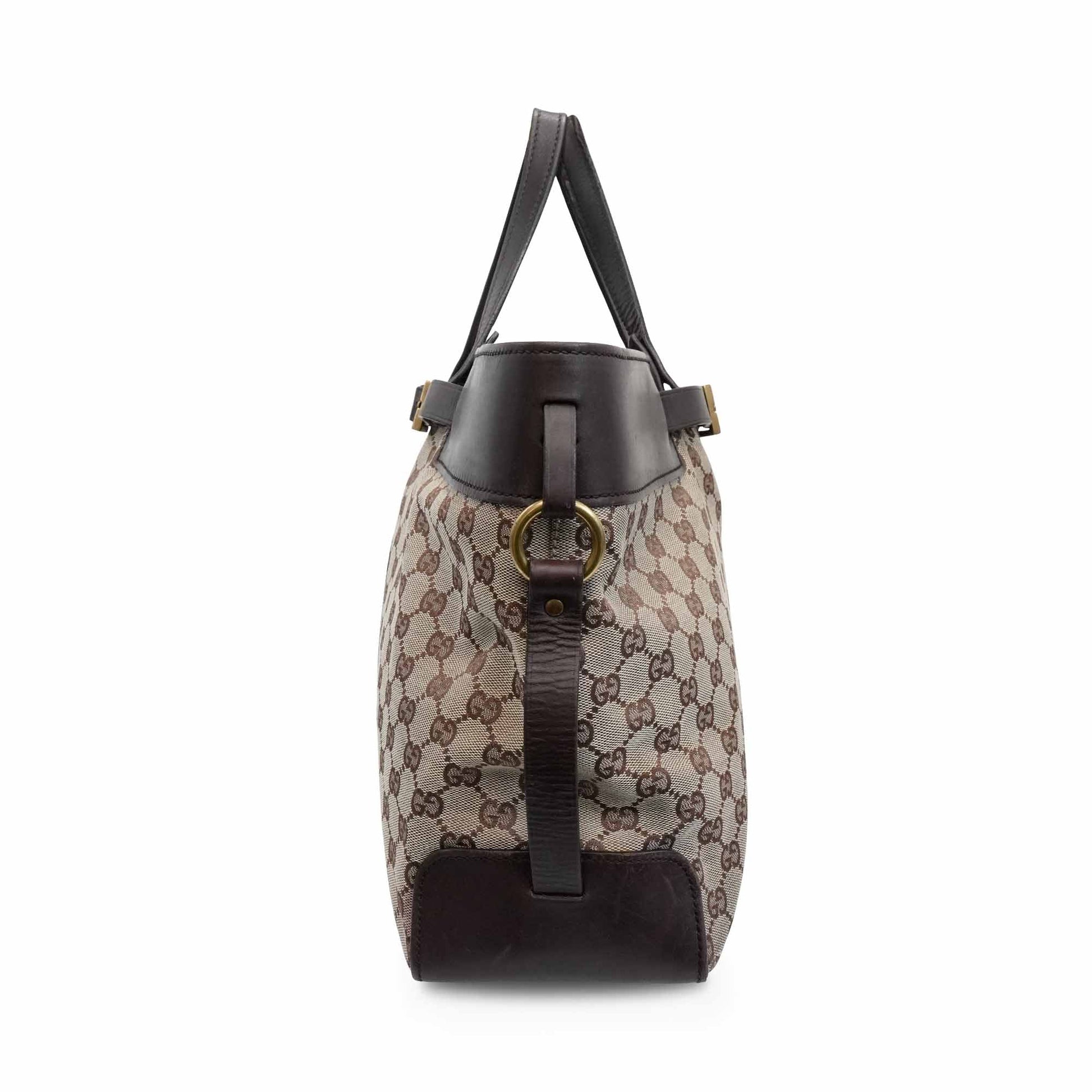 Gucci Monogram Leather Canvas Tote