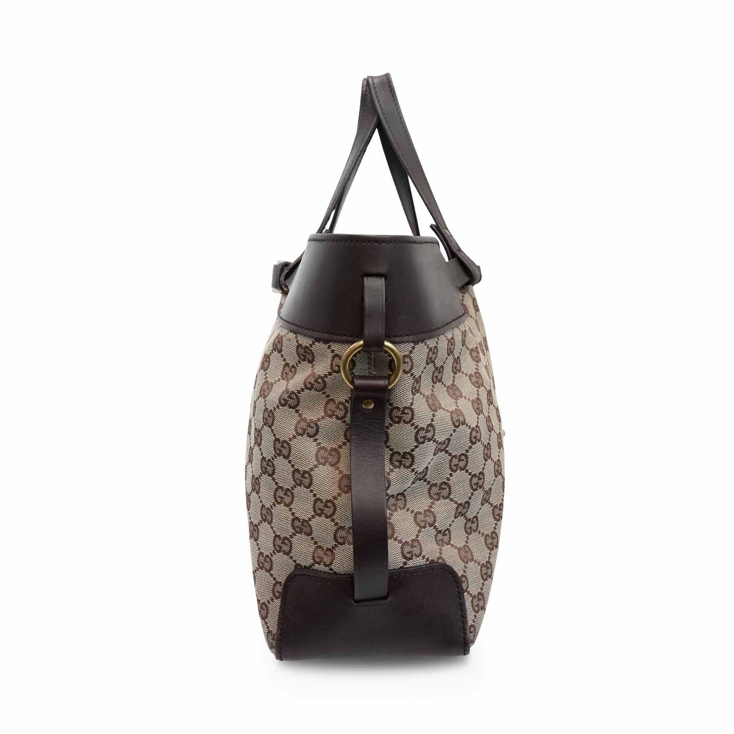 Gucci Monogram Leather Canvas Tote
