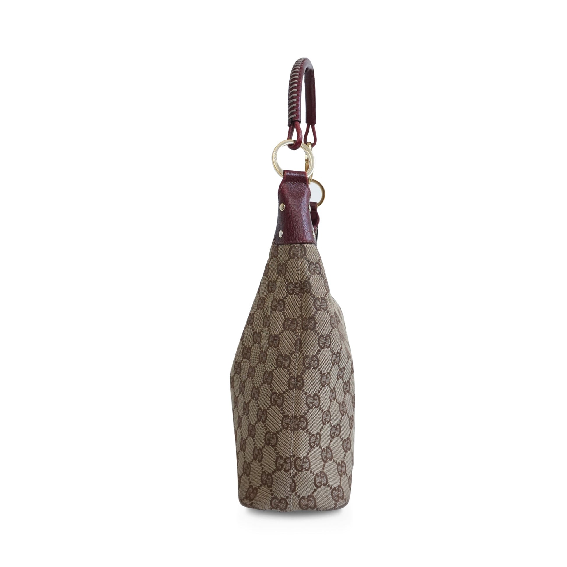 Gucci Monogram Leather Canvas Shoulder Bag
