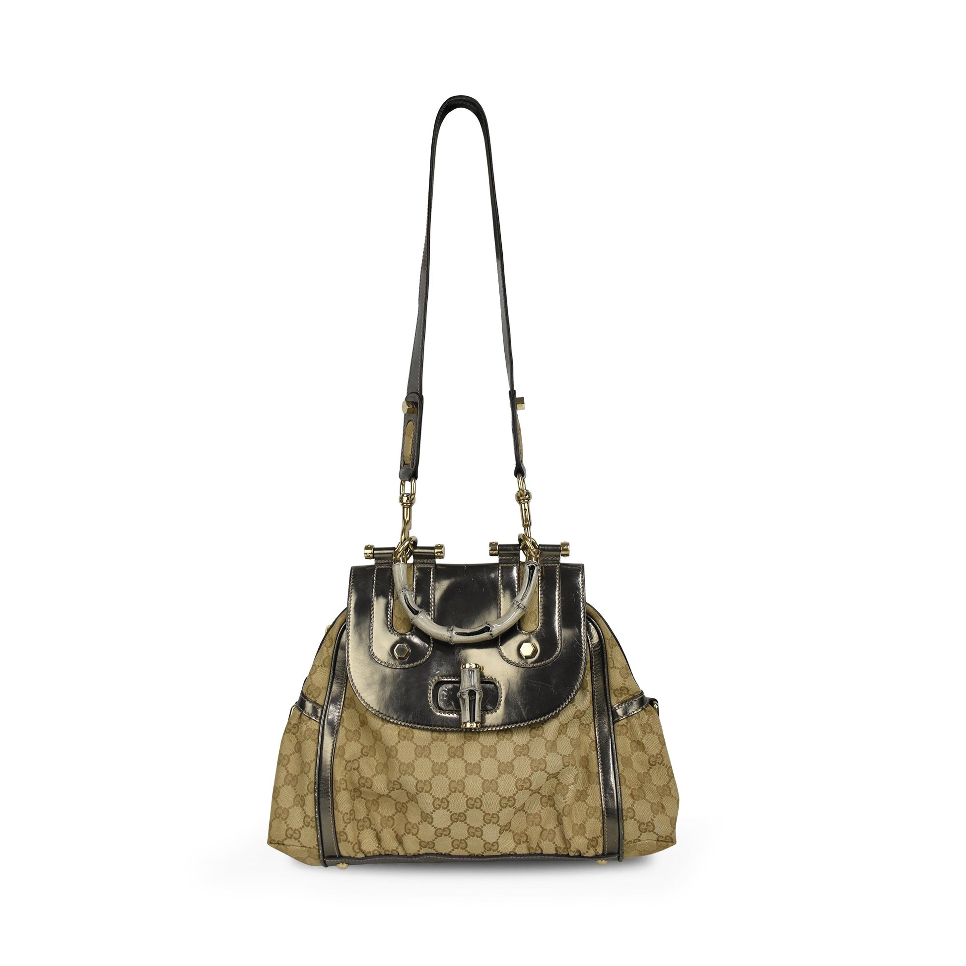 Gucci Monogram Leather Canvas Crossbody