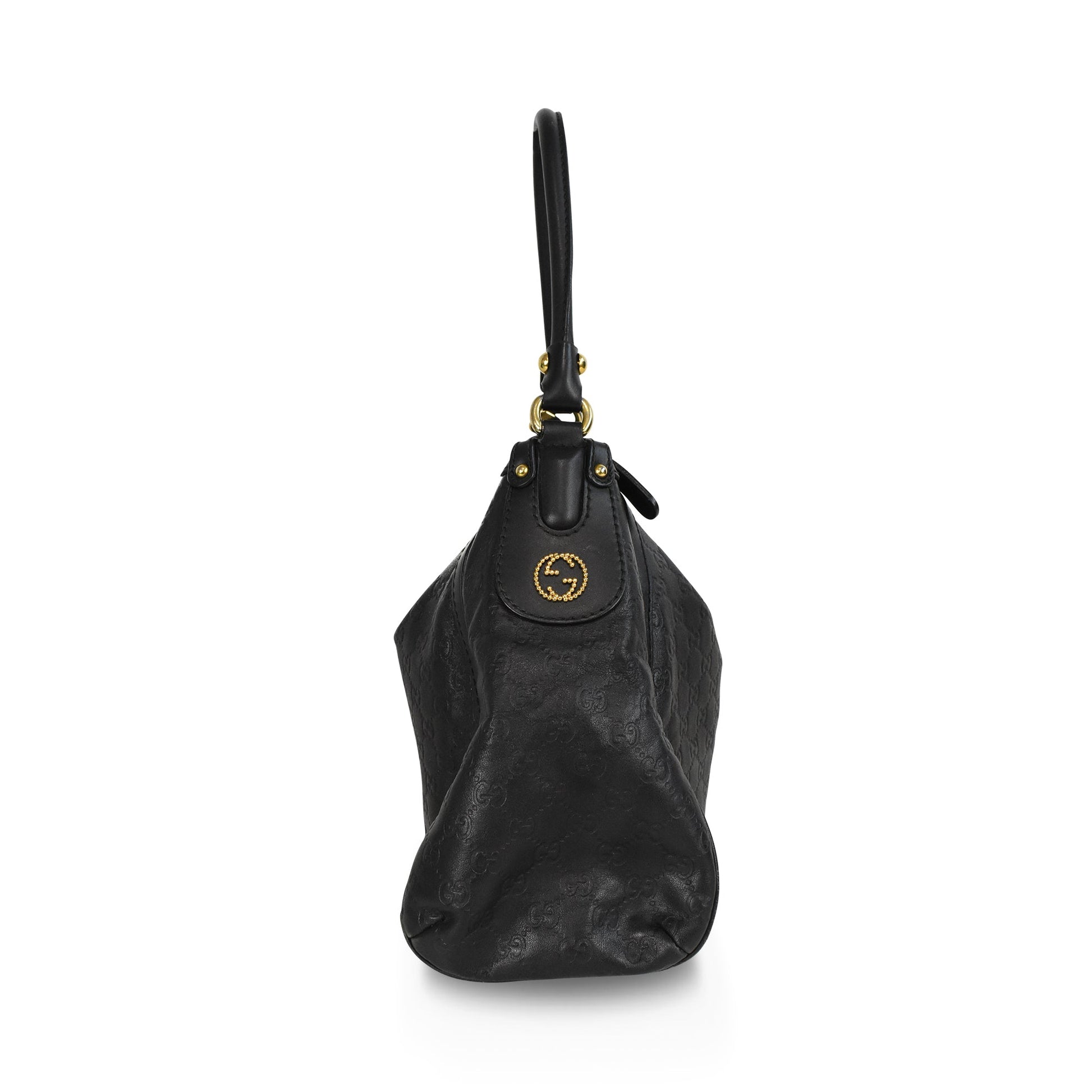 Gucci Monogram Leather Canvas Shoulder Bag