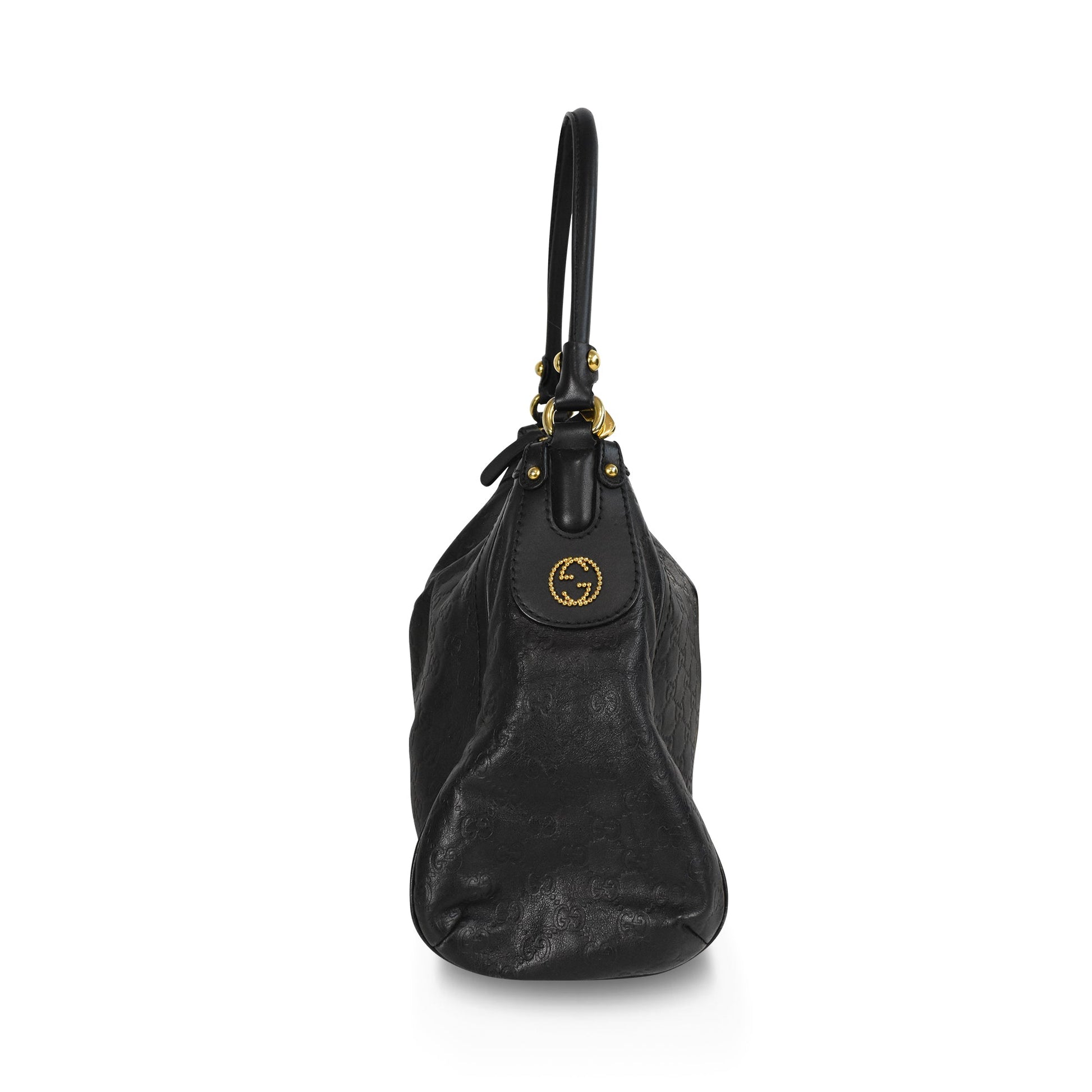 Gucci Monogram Leather Canvas Shoulder Bag