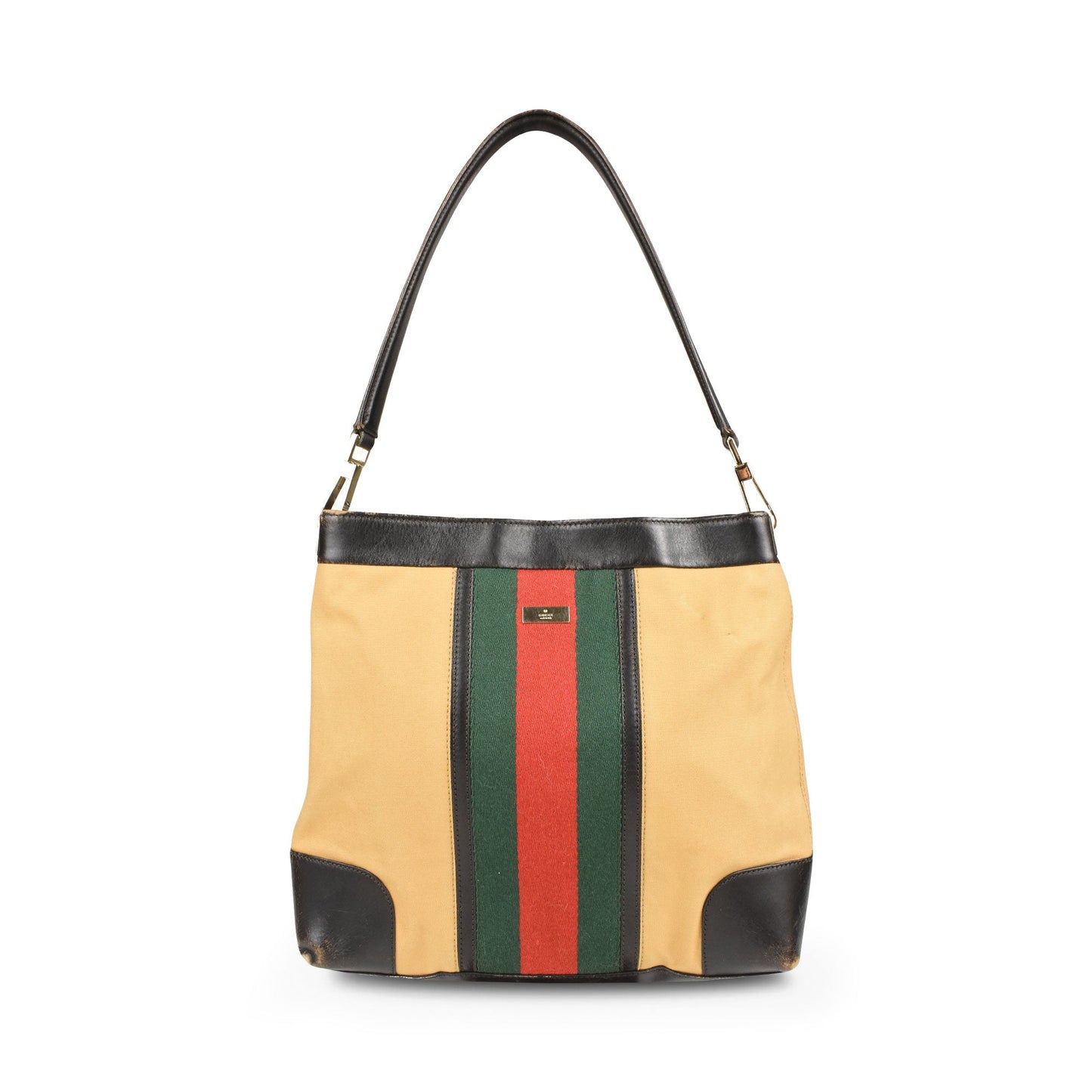 Gucci Monogram Leather Canvas Shoulder Bag