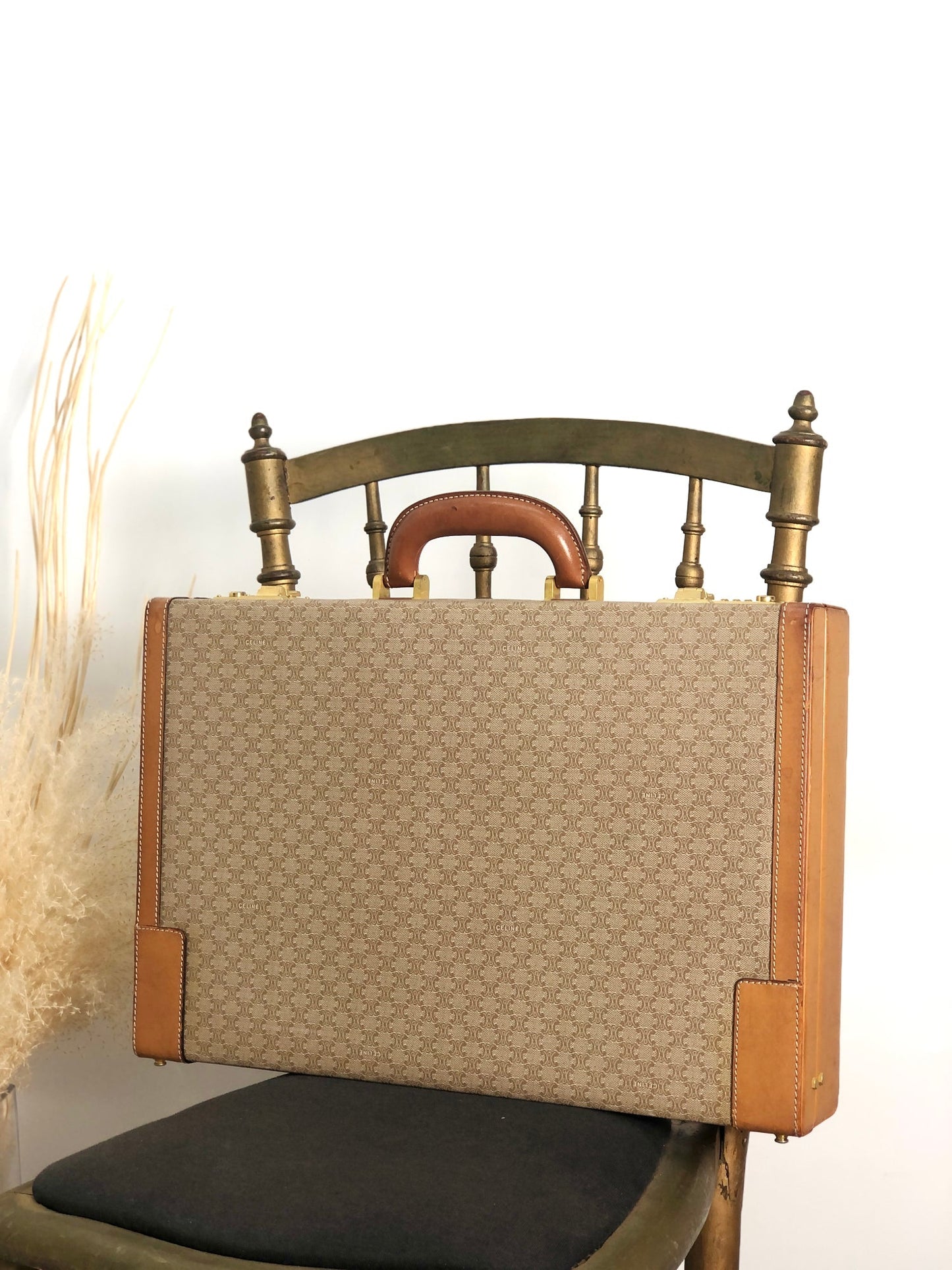 CELINE Macadam Handbag Trunk Case Beige mp7ck6