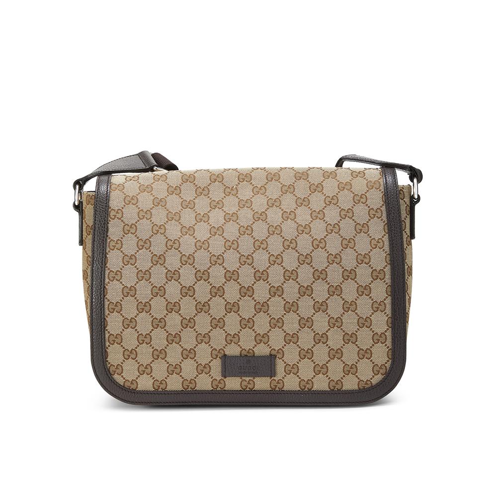Gucci Leather Canvas Shoulder Bag