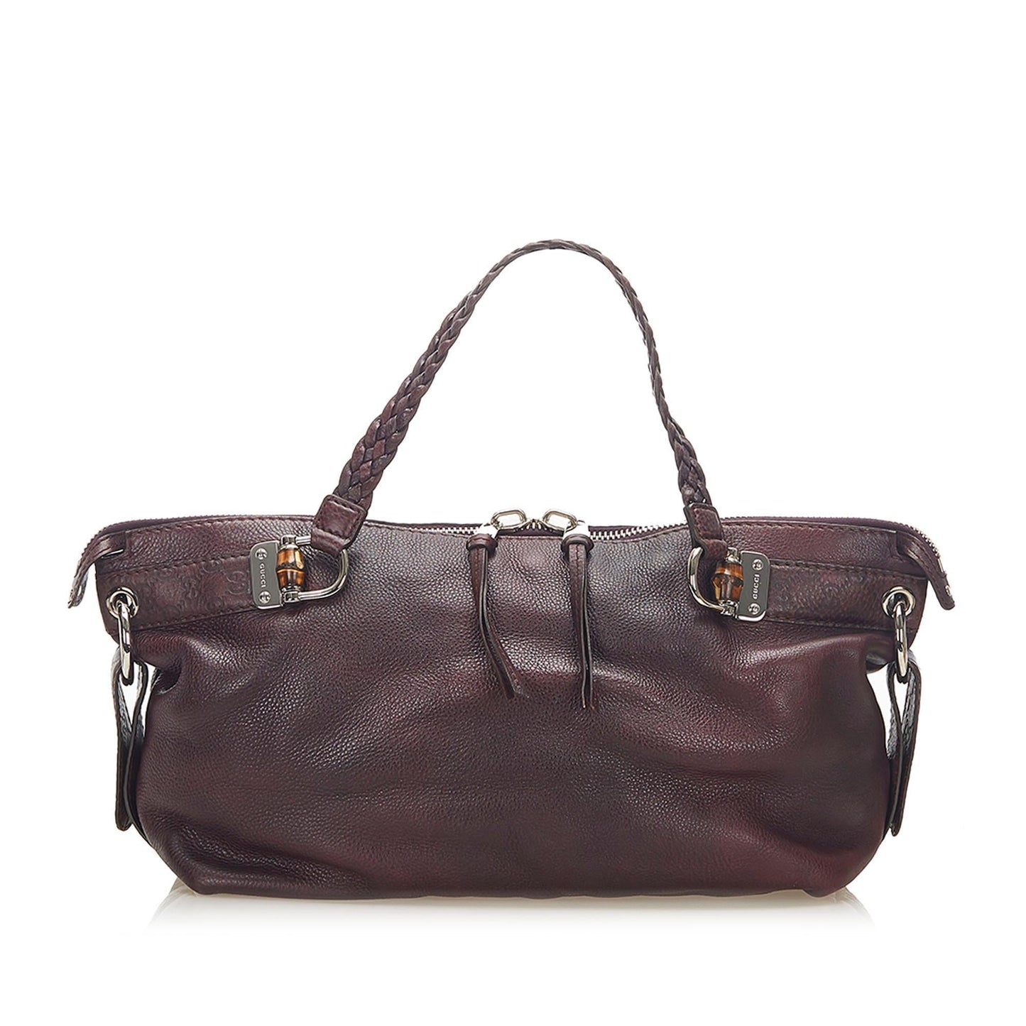 Gucci Bamboo Leather Monogram Tote Style 3