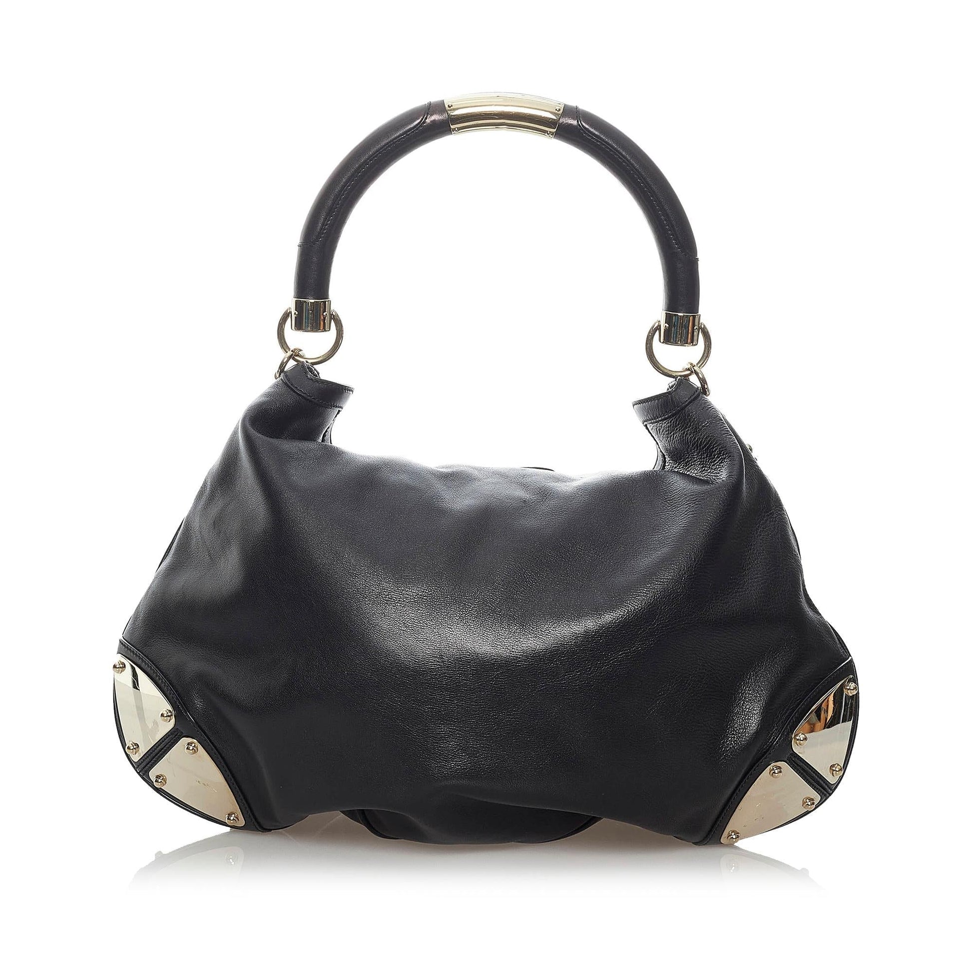 Gucci Bamboo Leather Shoulder Bag Style 12