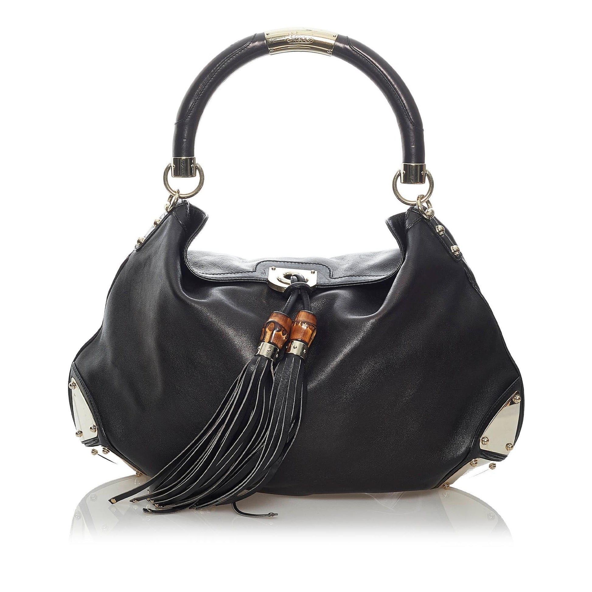 Gucci Bamboo Leather Shoulder Bag Style 12