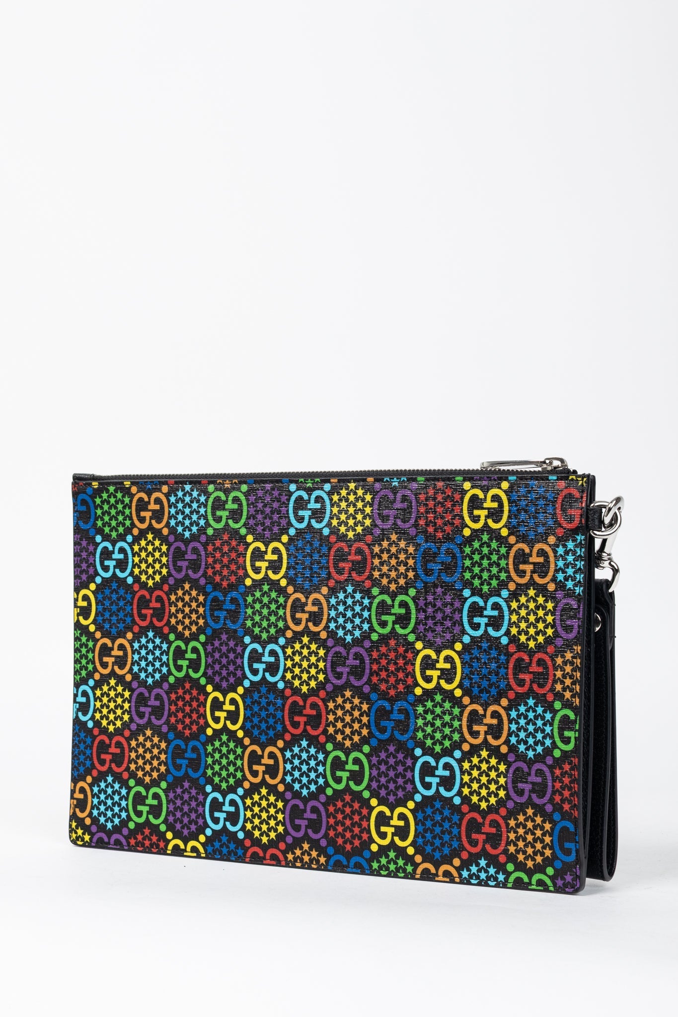Gucci Lou Monogram Leather Canvas Clutch