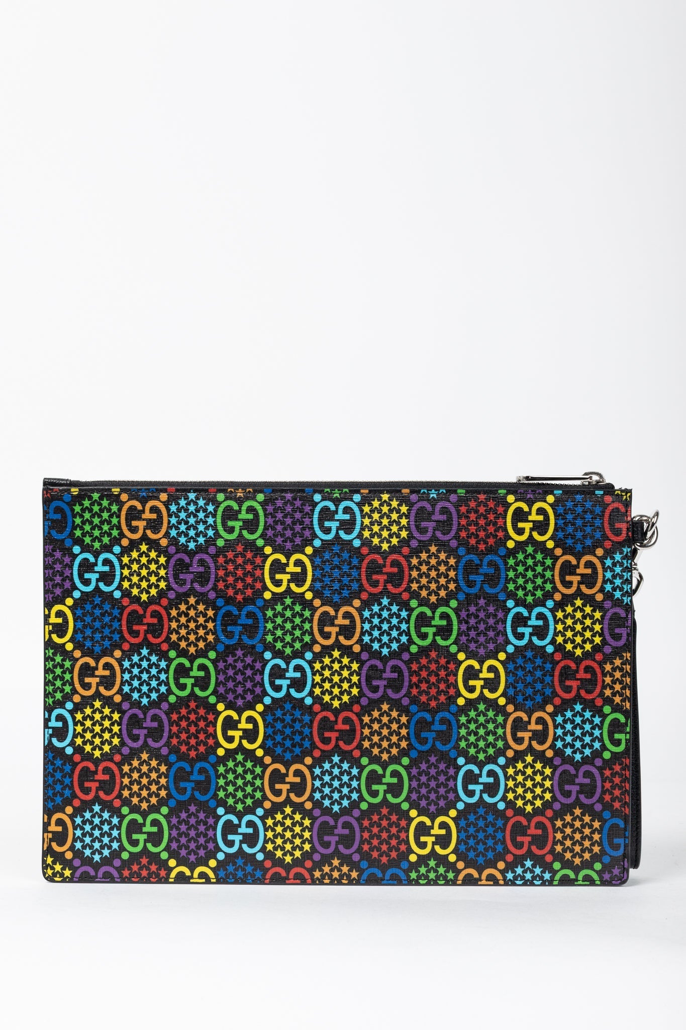 Gucci Lou Monogram Leather Canvas Clutch