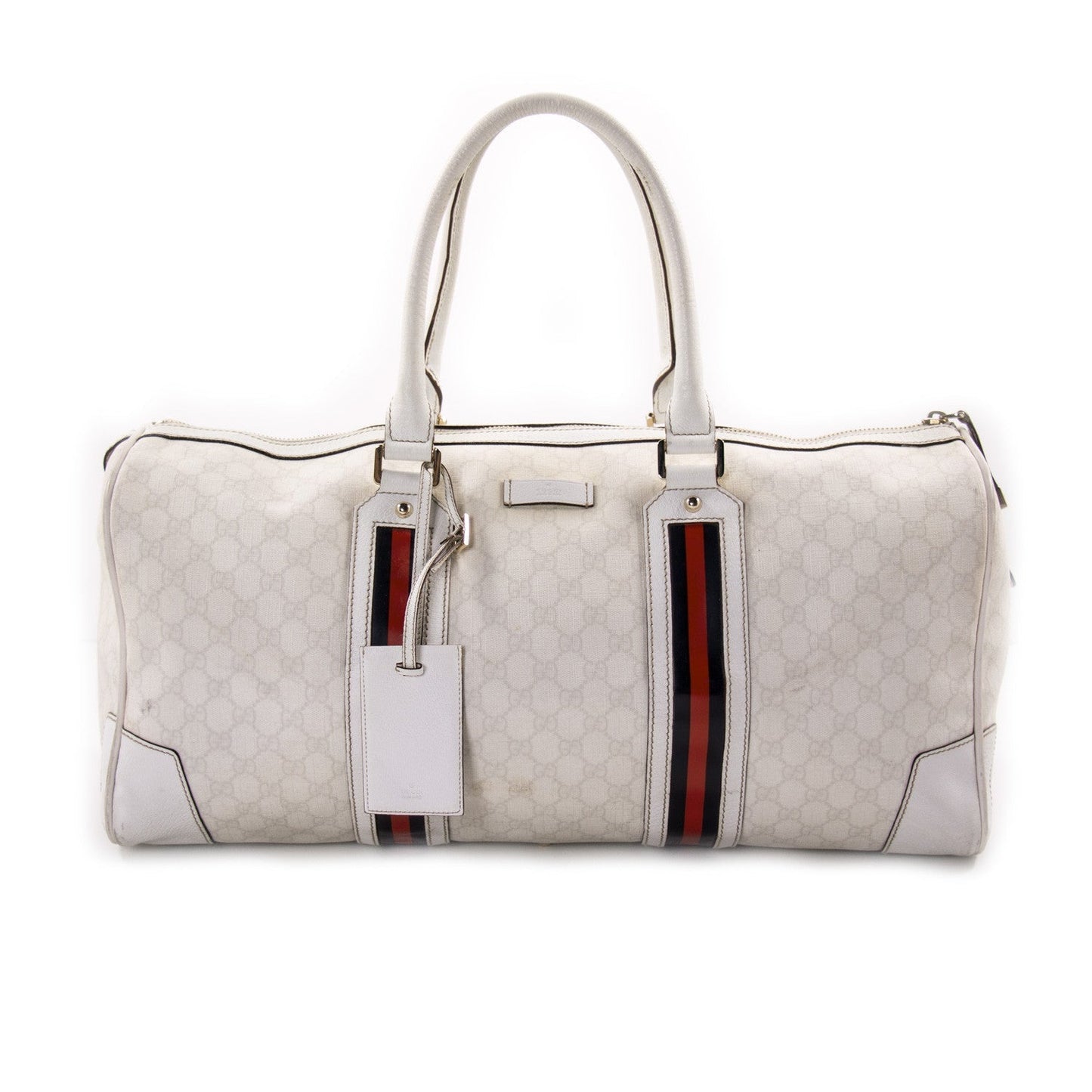 Gucci Web Leather Nylon Handbag