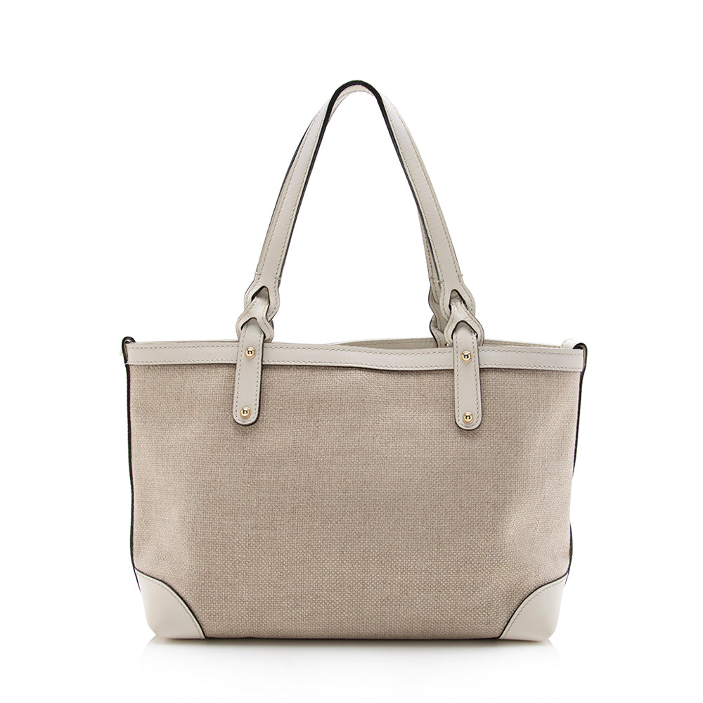 Gucci Leather Canvas Tote