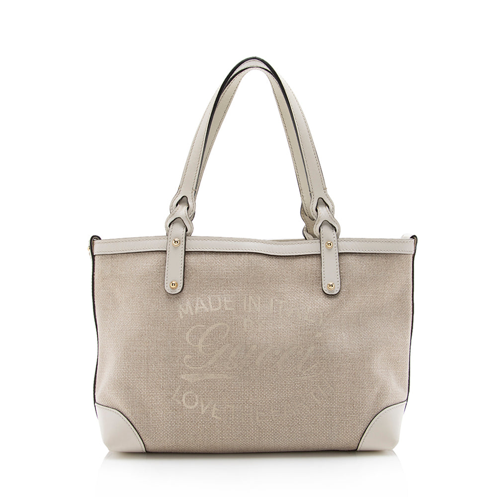 Gucci Leather Canvas Tote