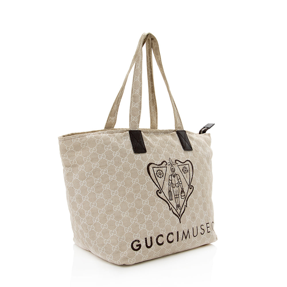 Gucci Leather Canvas Tote