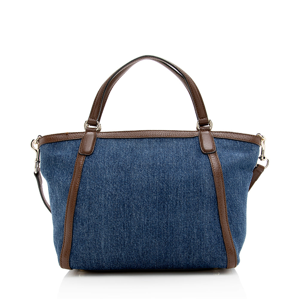 Gucci Soho Leather Denim Tote