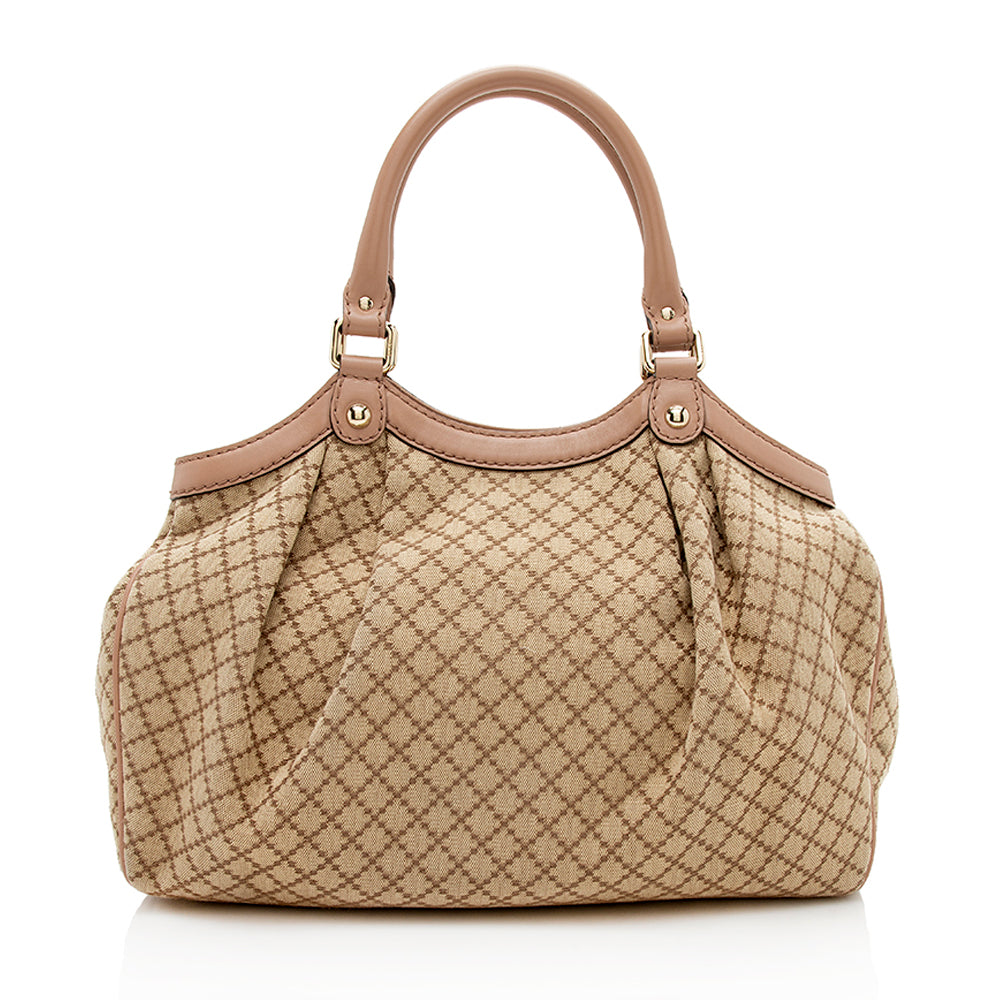 Gucci Sukey Leather Canvas Tote Style 6