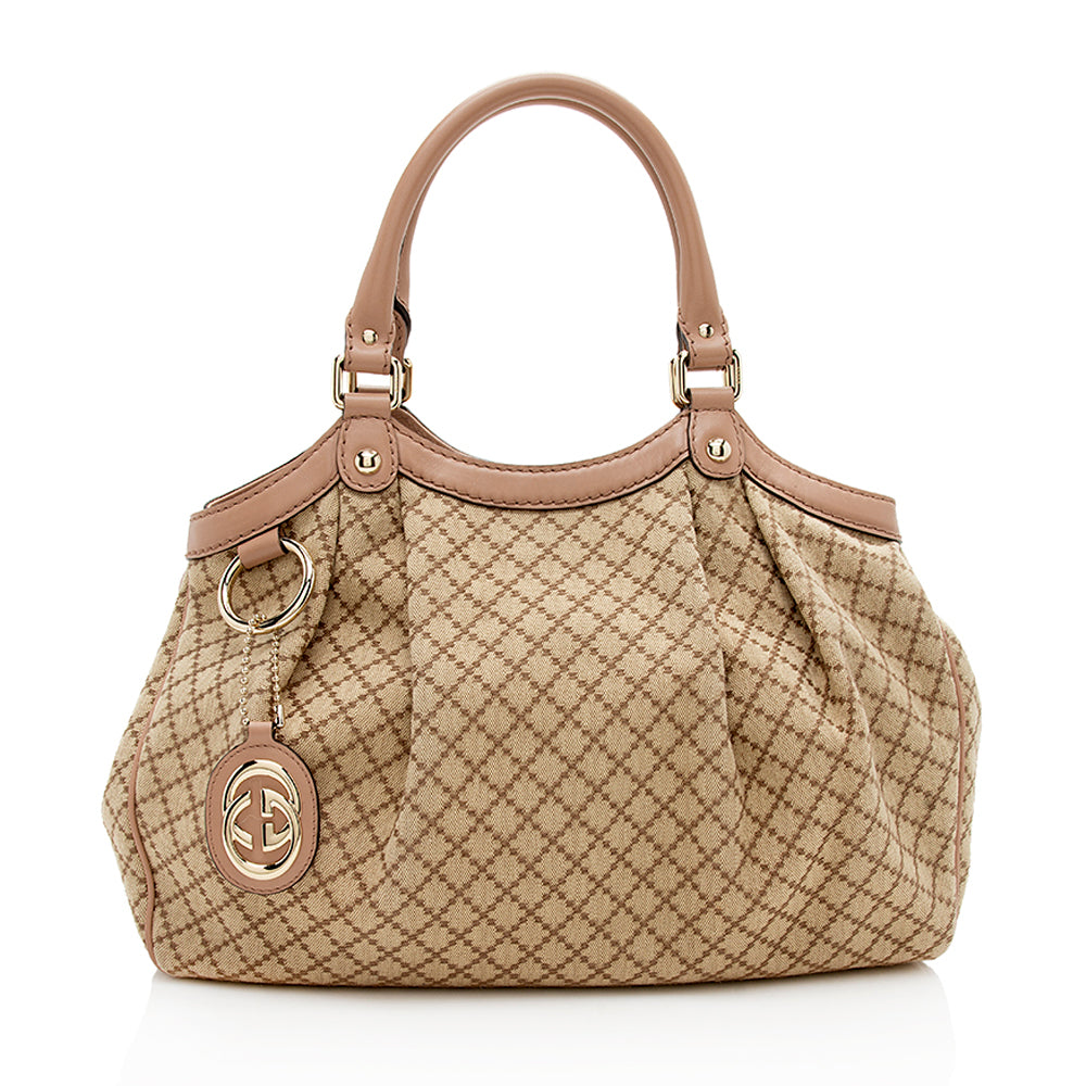 Gucci Leather Canvas Tote