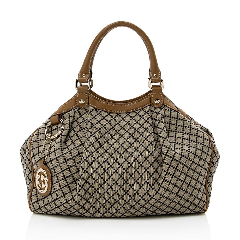 Gucci Canvas Calfskin Tote