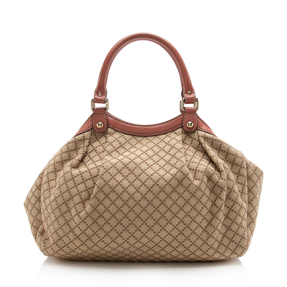 Gucci Leather Canvas Tote