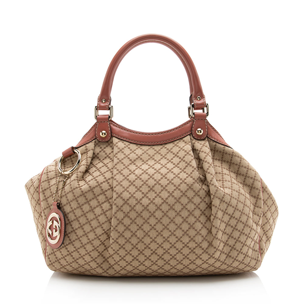 Gucci Leather Canvas Tote