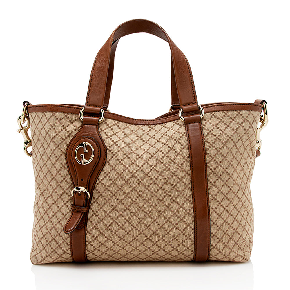 Gucci Leather Canvas Tote