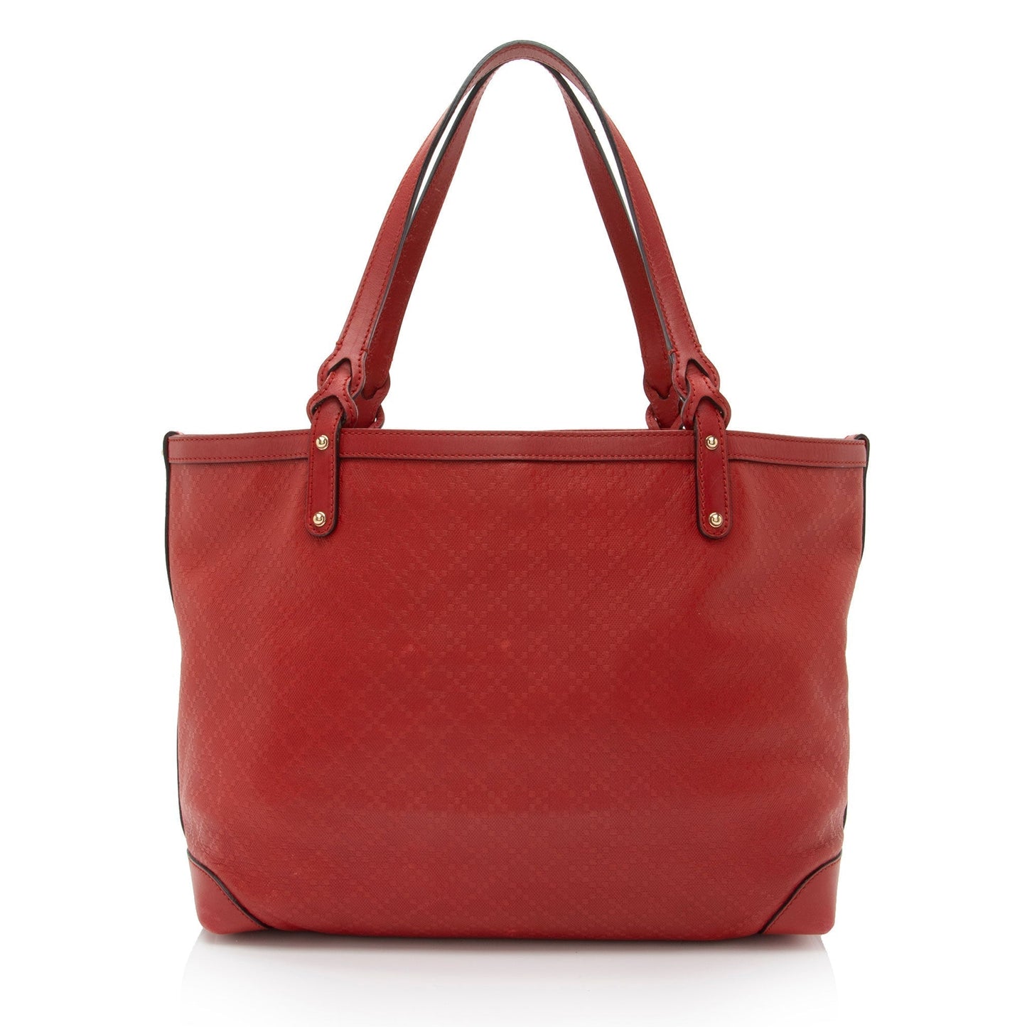 Gucci Pochette Leather Canvas Tote