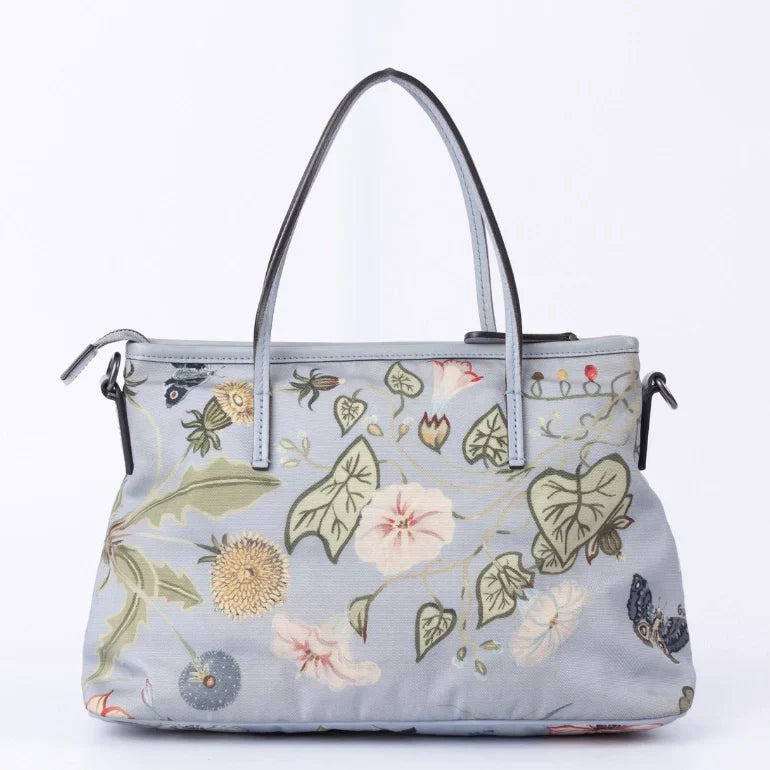 Gucci Nylon Leather Top Handle Tote