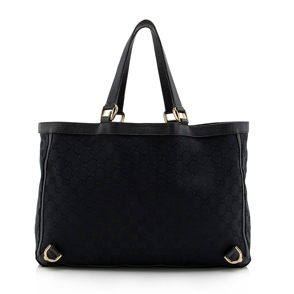 Gucci Leather Canvas Tote