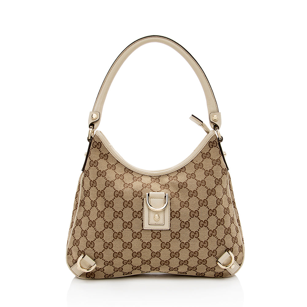 Gucci Abbey Leather Canvas Shoulder Bag Style 1